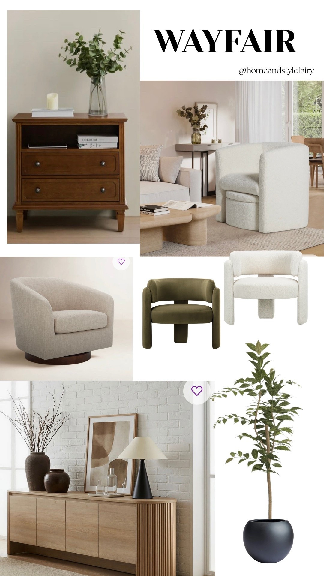 A curated mix of elegant accent pieces designed to elevate your styling at an accessible price point.

Sideboard, accent chairs, faux trees, nightstands, planters, side tables, cabinets 

#springhome #springdecor #homeinspo #neutralhome #modernorganic #modernorganichome #homestyling #modernhome
#modernstyle #howto #neutraldecor #neutraldesign
#neutralstyle #stylingtips #designmadeeasy #designertips #LTKHome
#LTKSaleAlert
#homeinspo #neutralhome
#nightstand #nightstands #bedroominspo #sidetables
#bedroomdecoration #bedroomfurniture #bedroomstyle #howtostyle #bedroomtips

#LTKcanada #LTKhome #LTKsale