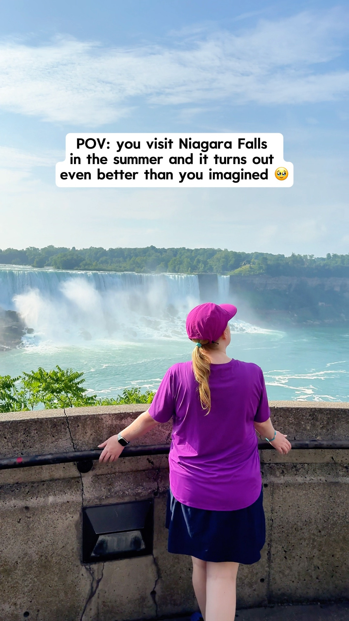 When the views are the definition of unforgettable 🥹😍

💜Follow @KatieOSheaAway for all the specific details you need to plan your dream trips!

📍Niagara Falls — Canadian Side 🇨🇦

Whether you're standing just feet from the Horseshoe Falls, soaring above the whirlpool in the aero car, or walking along the rushing river — this place delivers way more than a photo op. 

You truly can’t imagine the sheer SCALE of the falls or their power unless you’ve experienced it in person. And even still there’s such a difference in seeing it from the overlooks versus venturing down behind the falls, seeing it from above, or taking a boat ride to the foot of the falls. Just be prepared for a little or a LOT of mist depending on your viewpoint! 

💡Tips for visiting in summer: ✔️ Go early to skip the crowds — or stay for sunset when it’s extra dreamy ✨ ✔️ Bring waterproof layers — you’ll get misted whether you plan to or not 💦 ✔️ Walk, explore, look down, look up — there’s more than one way to experience the falls ✔️ Book any boat tours or experiences in advance
✔️ Walk both sides — Canadian and U.S. views each offer something unique ✔️ And don’t skip the views from across the river… they’re next-level 👀
✔️ Don’t rush it — there’s more to experience than just the main lookouts

💬 Comment 🌈 if these views just landed on your travel bucket list!
 📌 Save this for your trip planning and share with someone you want to visit with!! 🫶

💜Follow @KatieOSheaAway to turn your bucket list into reality!
 💬 Comment “SHOP” to shop this video!

#NiagaraFalls #BucketListDestinations #summertravel #BucketListTravel #CanadaTravel #ExploreCanada ##travelcanada #destinationontario #niagaraparks #travelcouple 

#LTKActive #LTKTravel #LTKMidsize