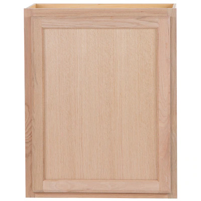 Project Source 24-in W x 30-in H x 12-in D Natural Unfinished Oak Door Wall Fully Assembled Stock... | Lowe's