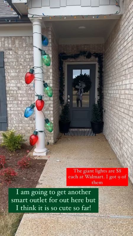These jumbo c9 lights are so cute and prefect for our front entryway! $8 for each light and they plug into each other to create a giant string of lights!

#LTKHoliday #LTKfamily #LTKSeasonal