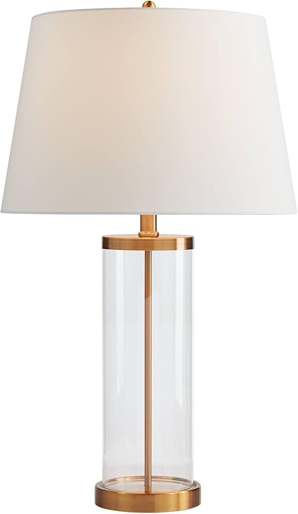 360 Lighting Modern Coastal Table Lamp Fillable 26" High Clear Glass Cylinder Gold Metal White Dr... | Amazon (US)