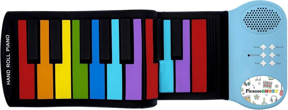PicassoTiles® PT49 Kid's 49-Key Flexible Roll-Up Educational Electronic Digital Music Piano Keyb... | Amazon (US)