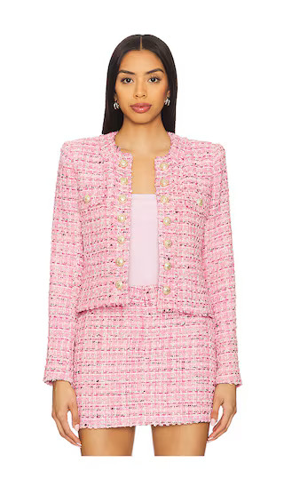 Karson Tweed Jacket in Pink Melange | Revolve Clothing (Global)