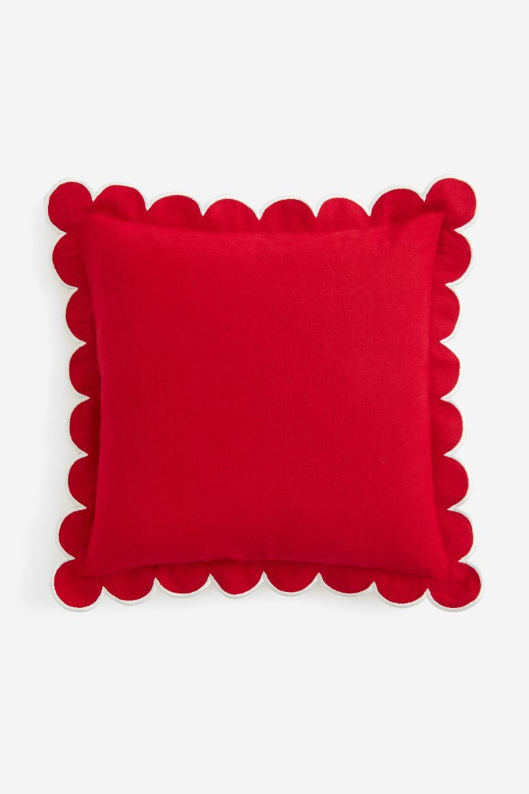 Linen-blend Cushion Cover - Red - Home All | H&M US | H&M (US + CA)