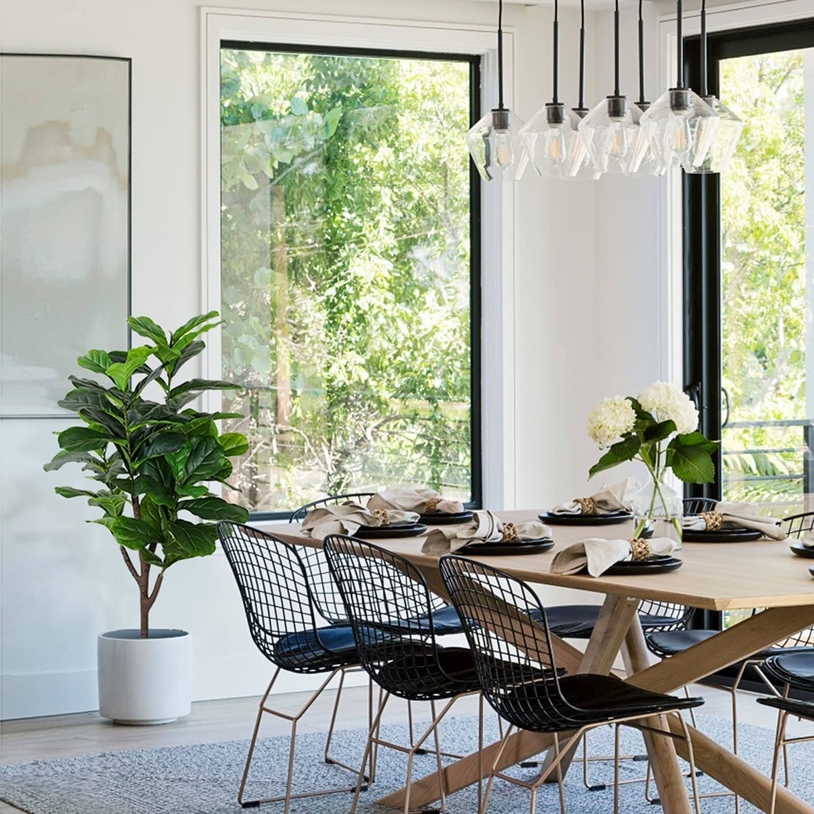 Artificial Fiddle Leaf Fig Tree, 4ft Tall Fake Floor Plant with Plastic Pot for Office Home Decor, Decorative Artificial Tree | Bed Bath & Beyond