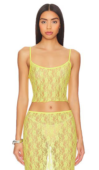 Lia Sheer Tank Top in Bright Yellow | Revolve Clothing (Global)