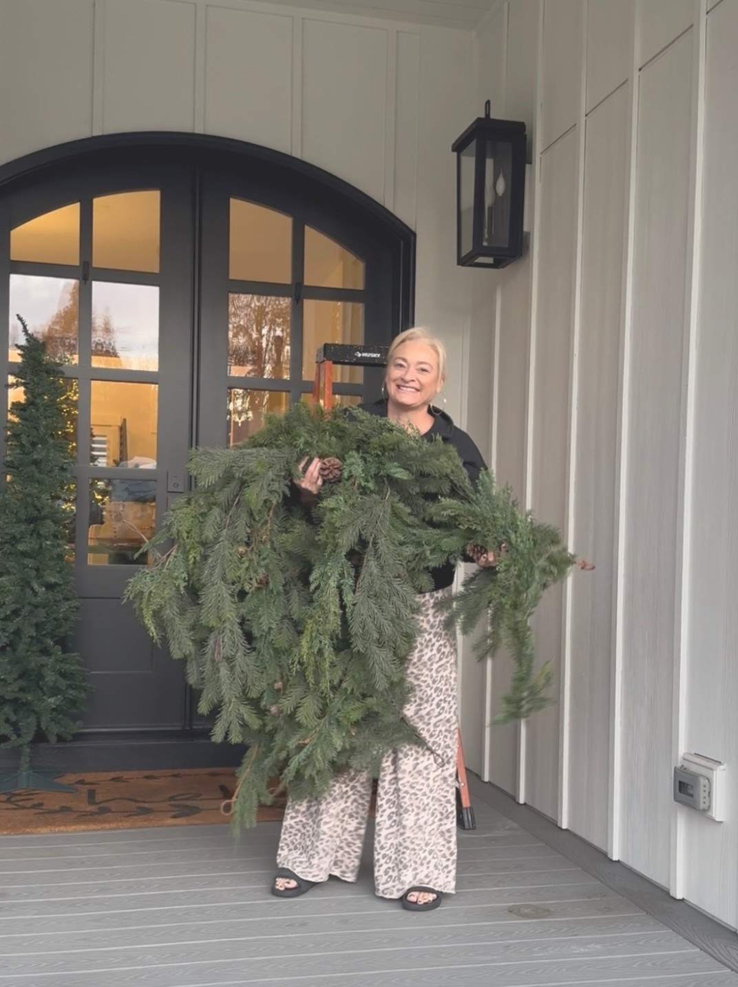 Prepping MY front porch... I layered my garland with a variety type of garland to give my overall look more texture. 

#LTKHome #LTKHoliday #LTKSeasonal