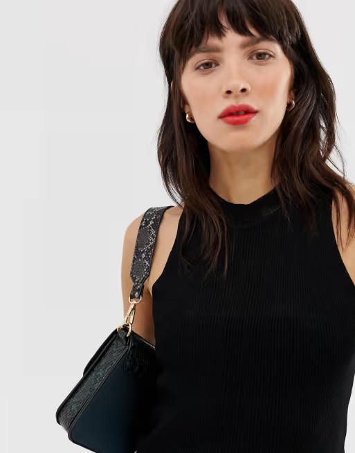 River Island high neck sweater vest in black | ASOS US