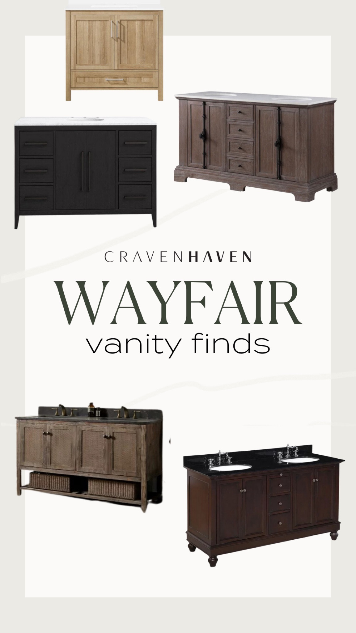 Did you know Wayfair has an amazing selection of vanities? Check these ones out and save for your future bathroom remodel @wayfair #wayfairpartner #wayfair #ad #LTKxWayfair

#LTKHome