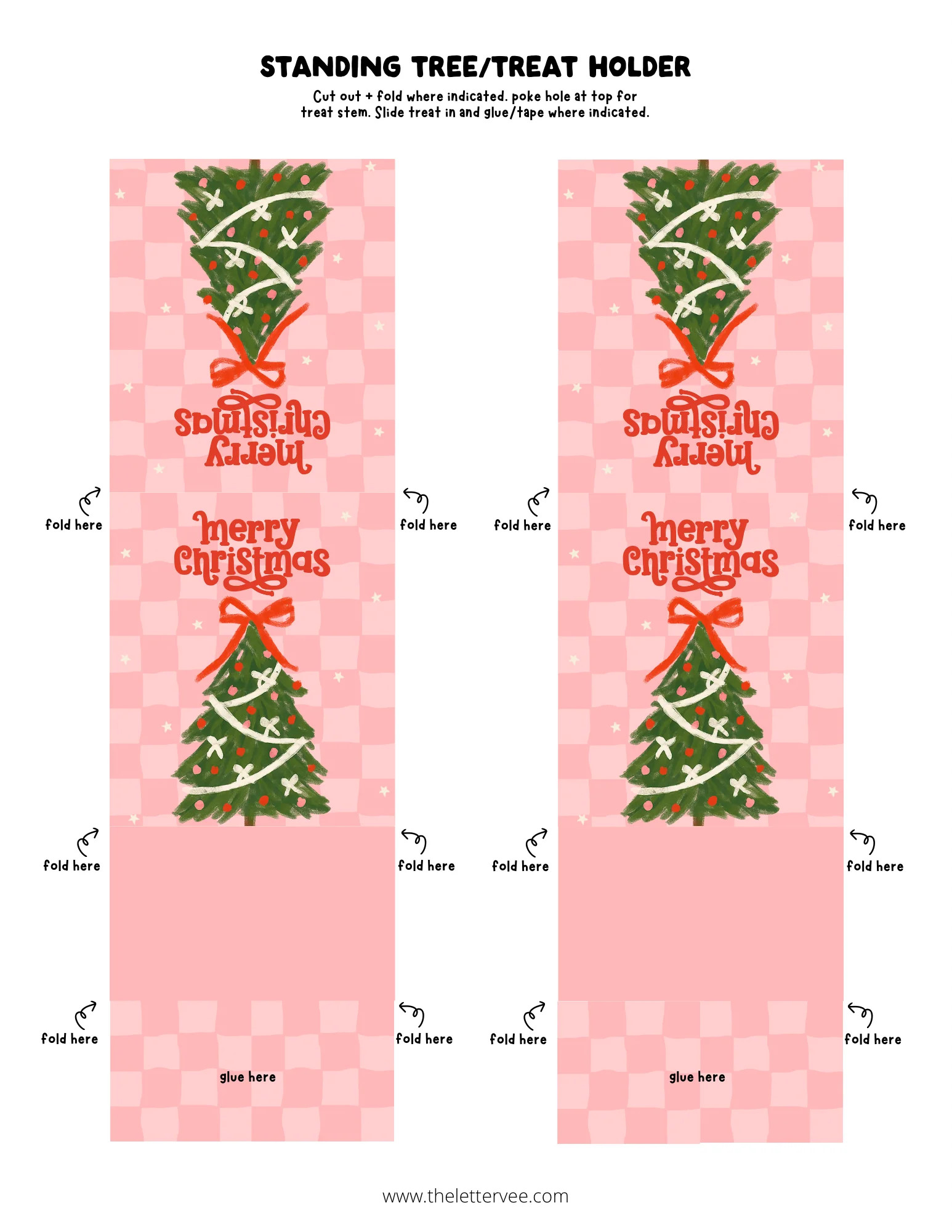 Standing Tree Treat Holders| Printable gift holder | The Letter Vee