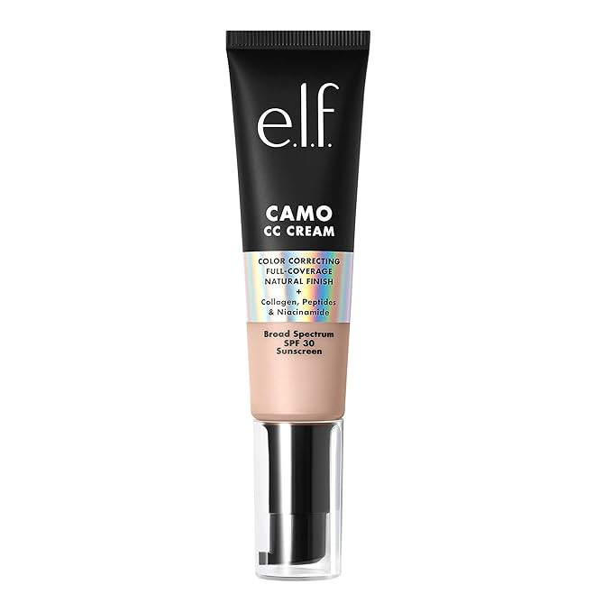 e.l.f. Camo CC Cream, Color Correcting Medium-To-Full Coverage Foundation with SPF 30, Fair 125 C... | Amazon (US)