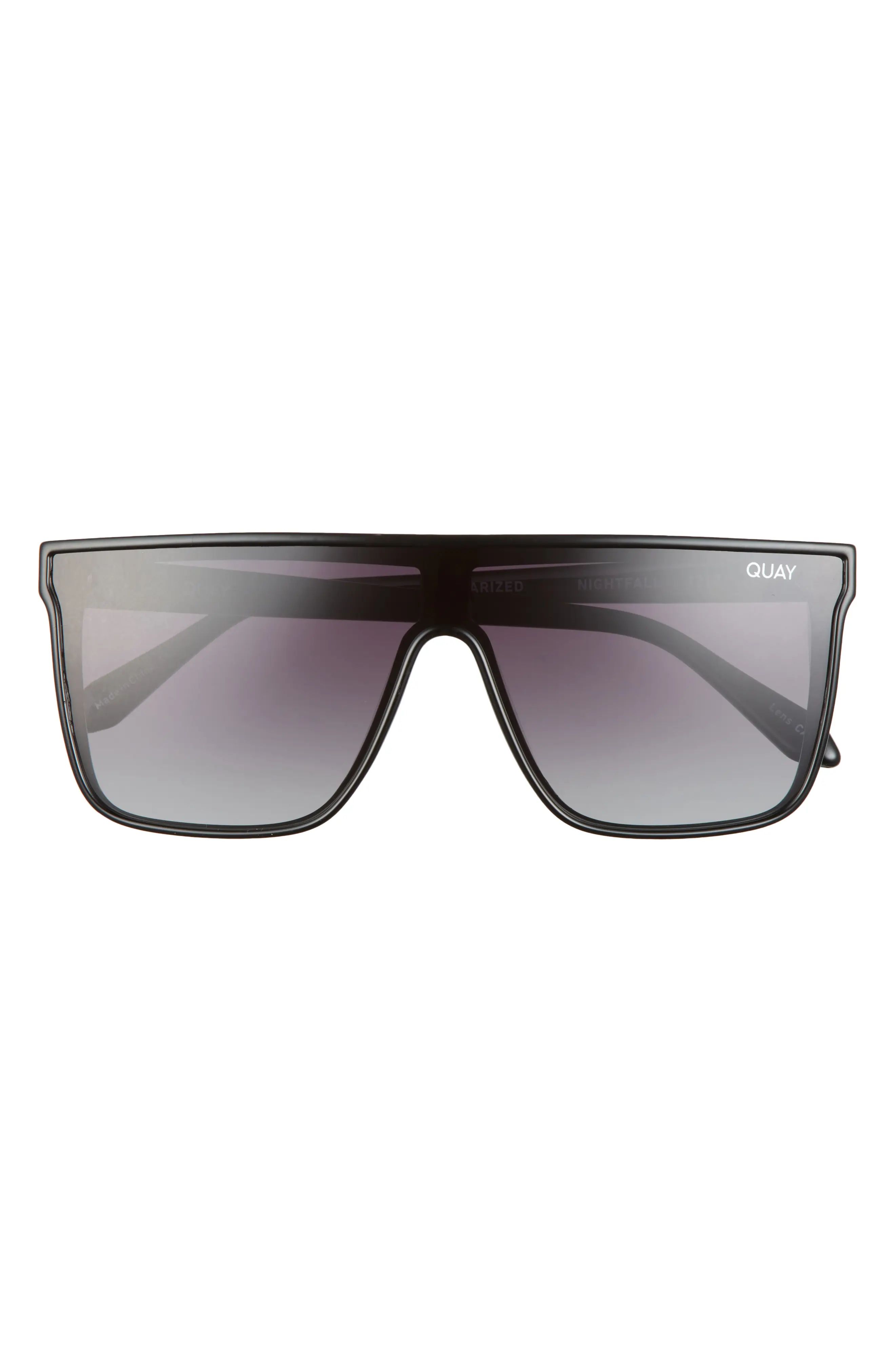 Quay Australia Night Fall 52mm Gradient Flat Top Sunglasses in Black /Smoke at Nordstrom | Nordstrom