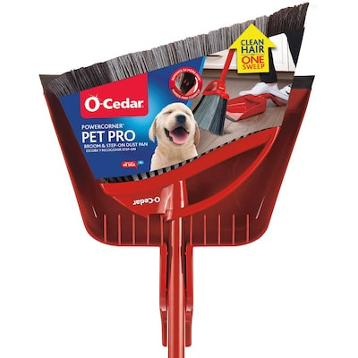 O-Cedar PowerCorner Pet Pro 13.5-Inches Poly fiber Multi-surface Angle with dustpan Upright Broom | Lowe's