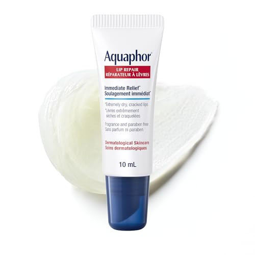 Aquaphor Lip Repair Lip Ointment for Extremely Dry, Chapped and Cracked Lips, Formulated with Panthenol and Vitamins C and E, Fragrance Free, Non Comedogenic Lip Balm, 10mL | Amazon (CA)