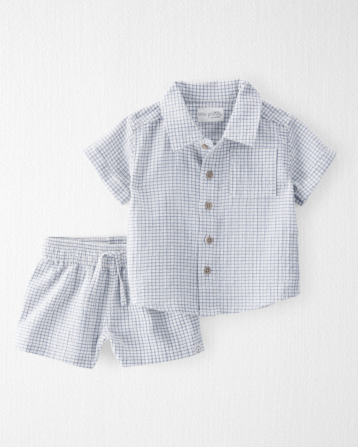 Baby 2-Piece Organic Cotton Gauze Checkered Set - Little Planet | Carter's | Carter's Inc