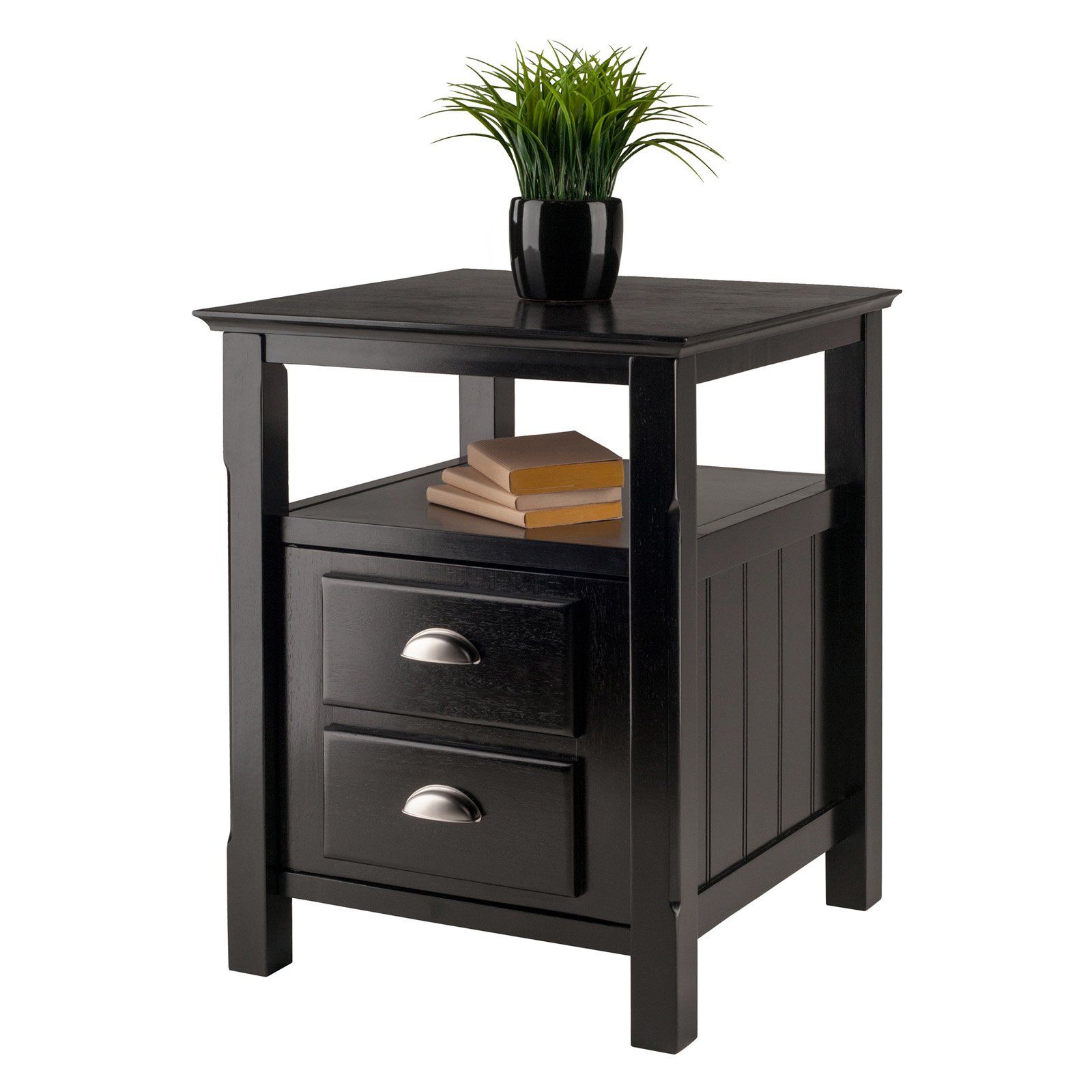 Winsome Wood Timber Nightstand with Door, Black Finish | Walmart (US)