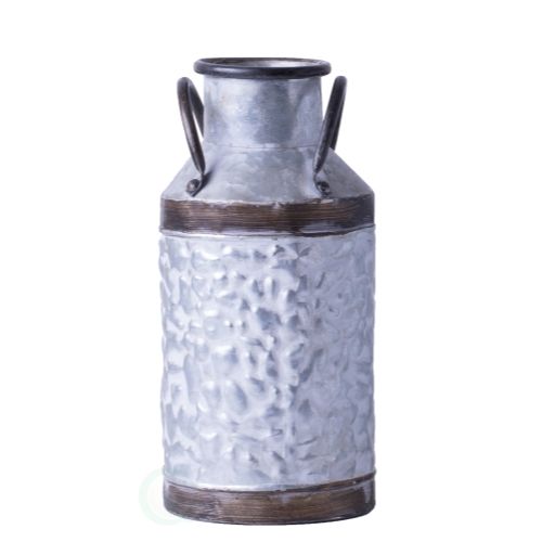 Rustic Farmhouse Style Galvanized Metal Milk Can Decoration Planter and Vase, Small | Walmart (US)