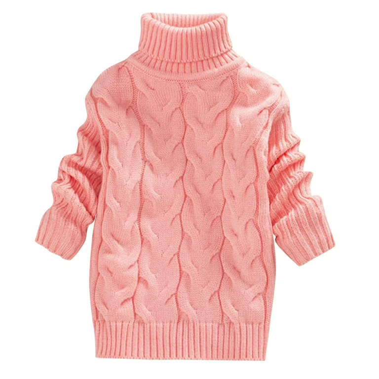 Eltusu Girls Turtleneck Sweaters, Thermal Soft Pullover Casual Winter Tops Pink Size 6 T | Walmart (US)
