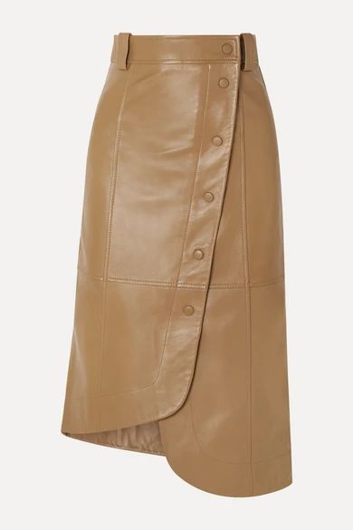 Asymmetric leather wrap skirt | NET-A-PORTER (US)