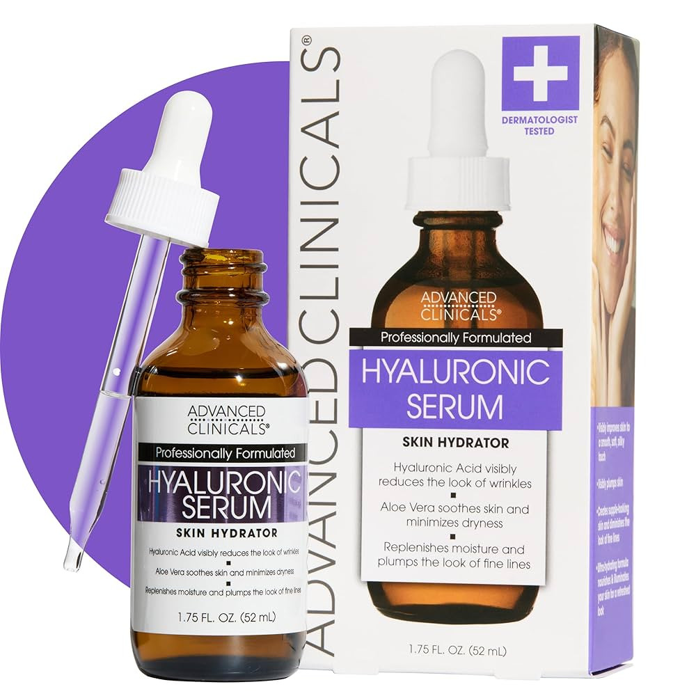 Advanced Clinicals Hyaluronic Acid Serum For Face | Moisturizing Facial Skin Care Products | Hydr... | Amazon (US)