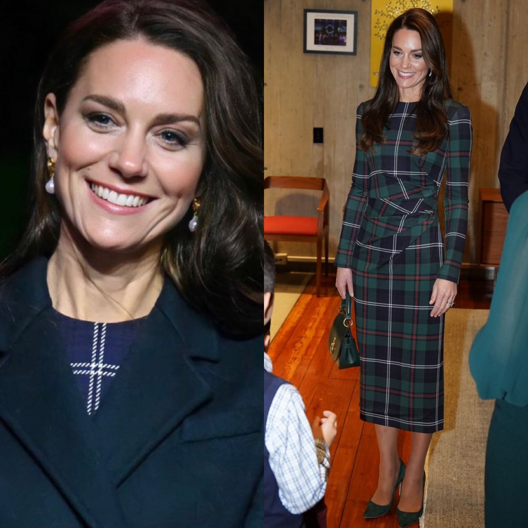 Kate wearing Burberry dress and McQueen coat #plaid #tartan #holiday #nordstromrack #cyber #christmas 

#LTKSeasonal