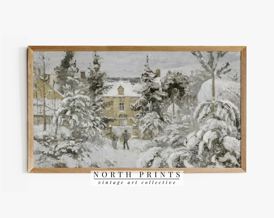 Samsung Frame TV Art Vintage Winter Village Painting Holiday DIGITAL TV165 - Etsy | Etsy (US)
