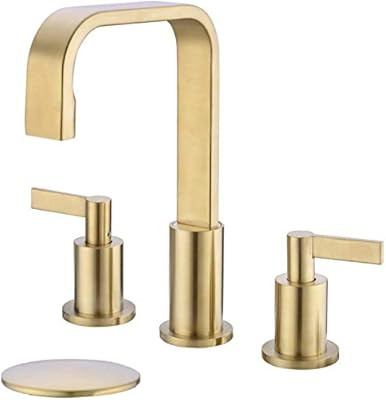TRUSTMI 2 Handle Widespread Brass Bathroom Faucet with Overflow Pop Up Drain Assembly 8-16 Inch 3... | Amazon (US)