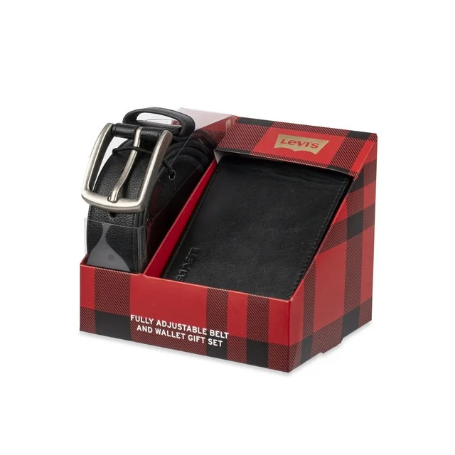 Levi's Adjustable Strap Men Classic Bifold Wallet, Black/Red | Walmart (US)