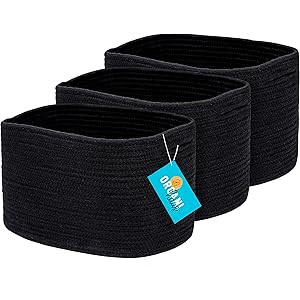 OrganiHaus 3-Pack Cotton Rope Cube Shelf Storage Baskets for Organizing | Decorative Basket for C... | Amazon (US)