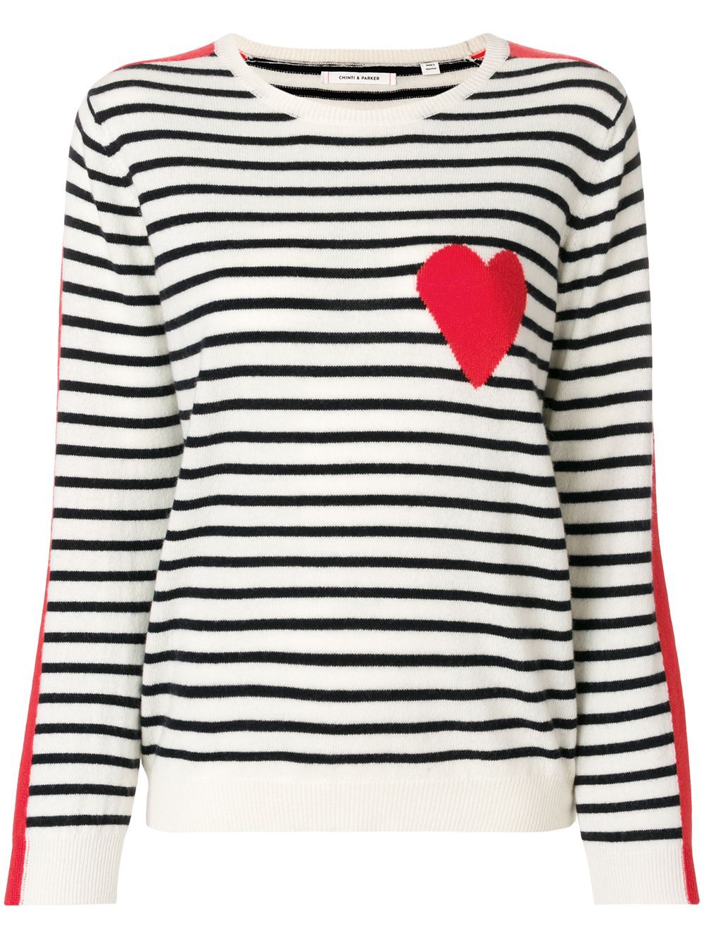 Chinti & Parker striped heart printed sweater - Neutrals | FarFetch US