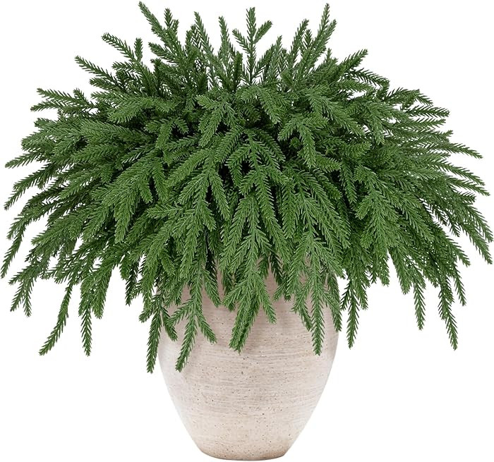 12 Pcs 18" Real Touch Norfolk Pine Christmas Stems | Amazon (US)
