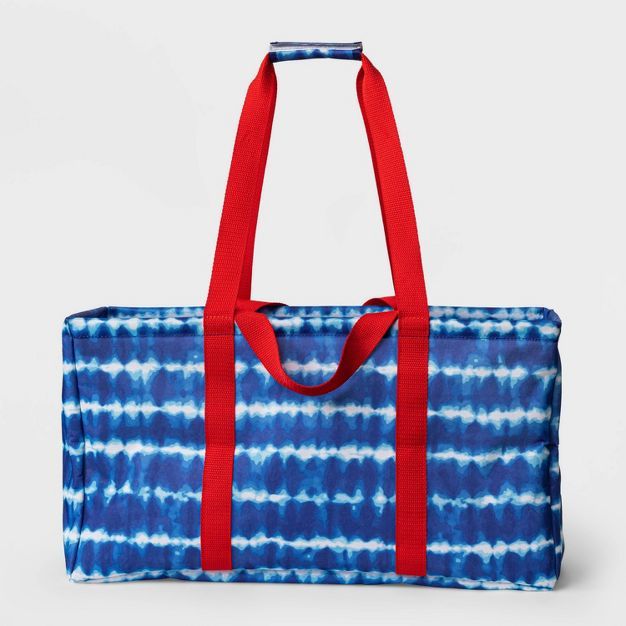 Multipurpose Tote Navy and Red Handles - Sun Squad™ | Target