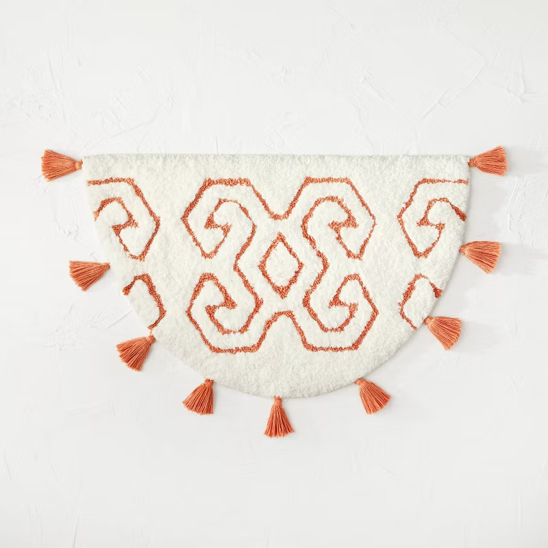 20"x32" Tufted Half Moon Geo Tassel Cotton Bath Rug - Opalhouse™ designed with Jungalow™ | Target