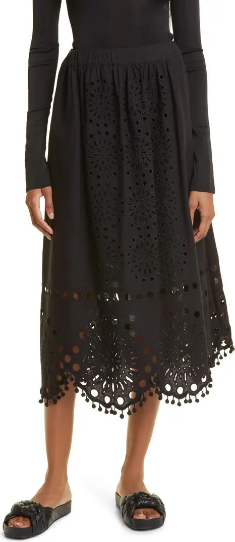 Addie Cotton & Linen Eyelet Skirt | Nordstrom