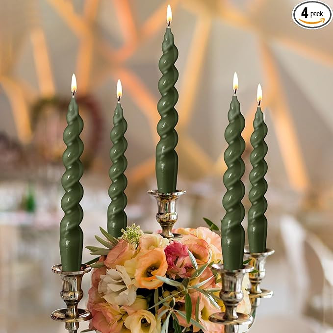 4 Pcs Spiral Taper Candles Handmade Twisted Long Candle Spiral Candle Stick Candles Twisted Candl... | Amazon (US)