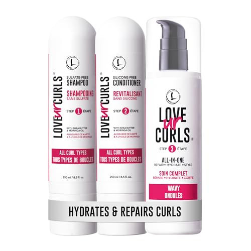 Love Ur Curls - Shampoo & Conditioner Set with All in One Curl Cream Styler for Wavy Hair, 3 Step System for Repair and Moisturizing | Amazon (US)