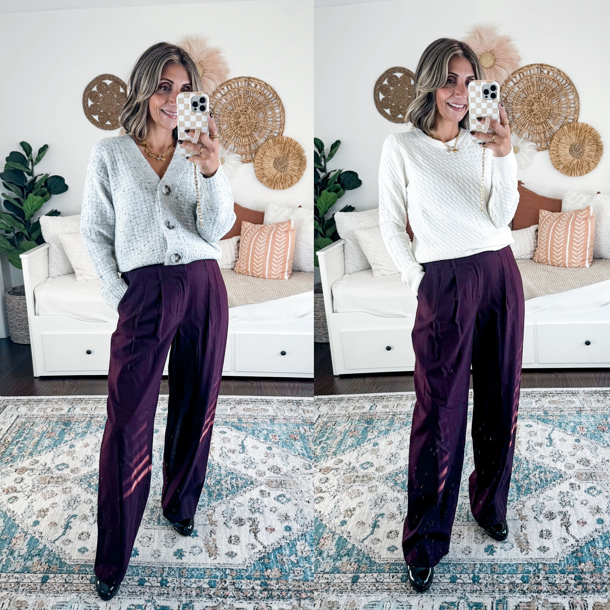 Target sweaters 30% off 
Trousers 30% off
Wearing extra small in sweaters and 2 in pants 

#LTKFindsUnder50 #LTKWorkwear #LTKSaleAlert