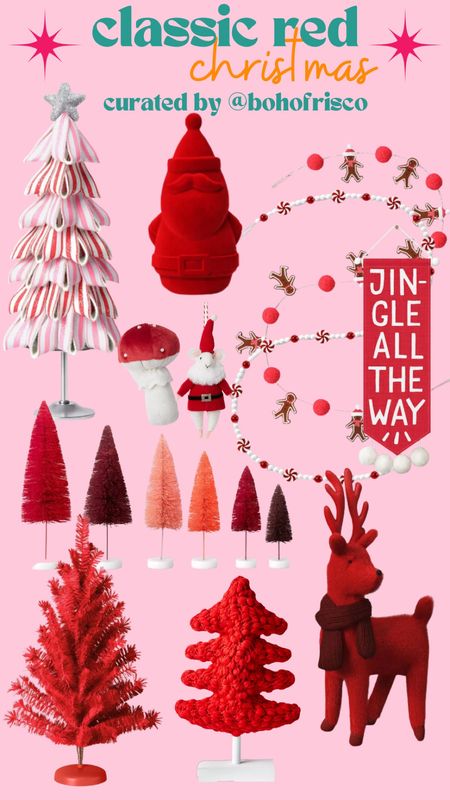 New!! Classic red Christmas items from target!! Boho eclectic and fun home decor finds for classic red lovers and apartment decorating ideas

#LTKSeasonal #LTKhome #LTKsalealert