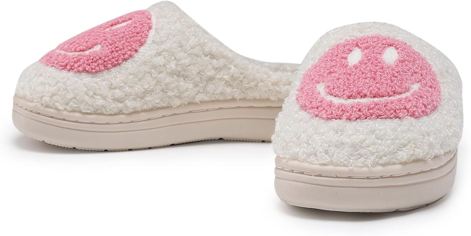 COVS Cute Kids Smile Face Slippers for Girls Boys Soft Plush Happy Face Slippers Non-Slip Toddler... | Amazon (US)