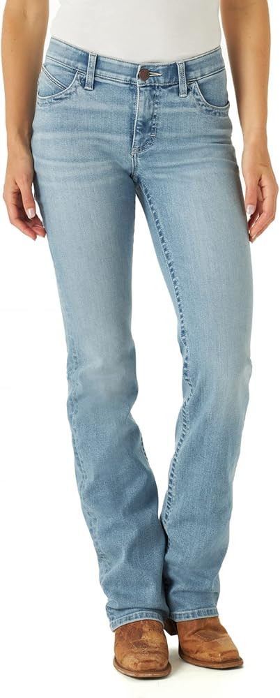 Wrangler Women's Willow Mid Rise Boot Cut Ultimate Riding Jeans | Amazon (US)