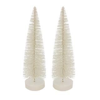 12" White Tabletop Bottle Brush Christmas Trees by Ashland® | Michaels Stores