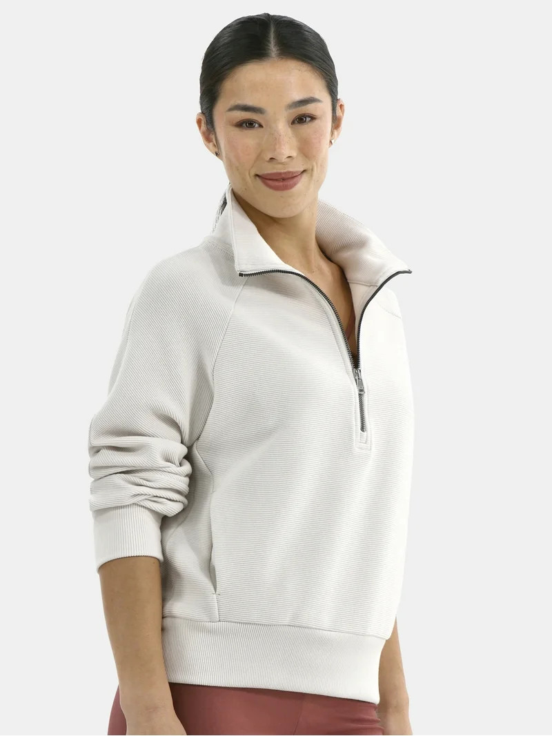 Avia Women's and Women's Ottoman 1/2 Zip Sweatshirt, Sizes XS-4X | Walmart (US)