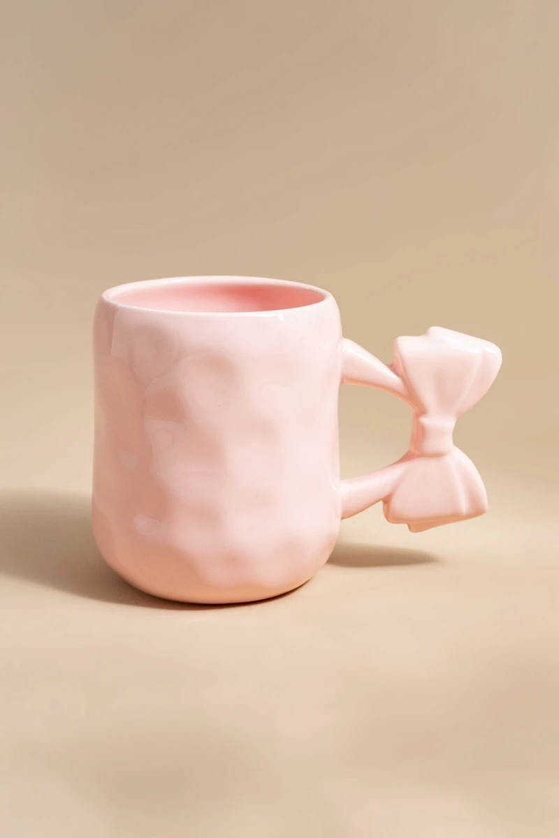 Stefanie Bow Handle Ceramic Mug | Francesca's