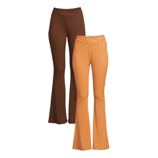 Liv & Lottie Junior V-Front Crossover Flare Ribbed Pants, 2-Pack | Walmart (US)
