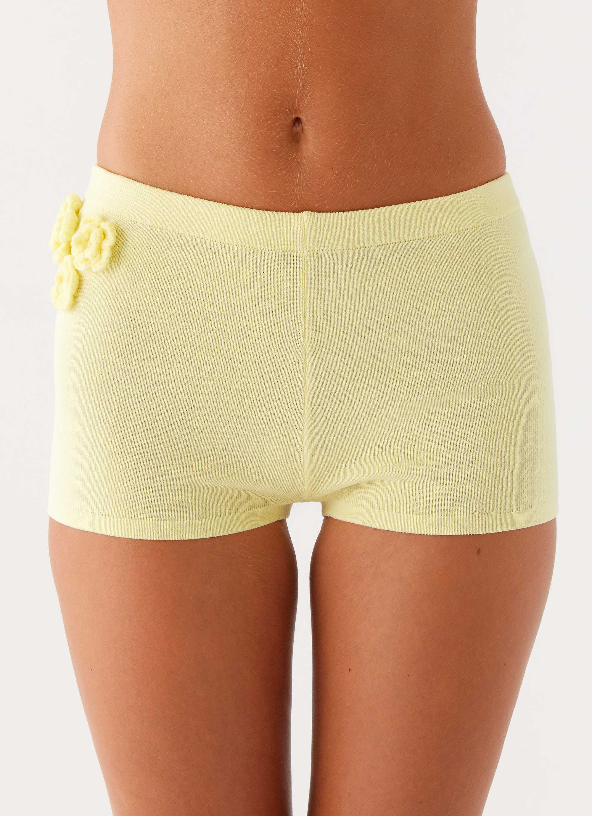 Aliah Knit Shorts - Yellow | Peppermayo (Global)