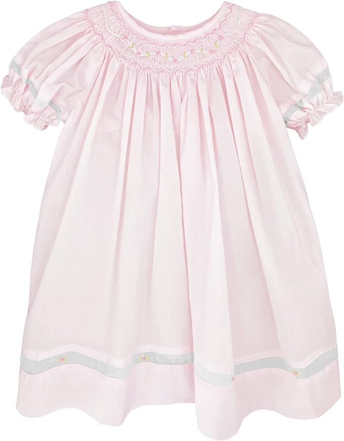 Amazon.com: Petit Ami Baby Girls’ Smocked Daygown with Voile Insert: Clothing, Shoes & Jewelry | Amazon (US)