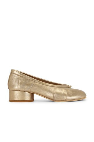Maison Margiela Tabi Ballerina Pump in Metallic Gold | FWRD 
