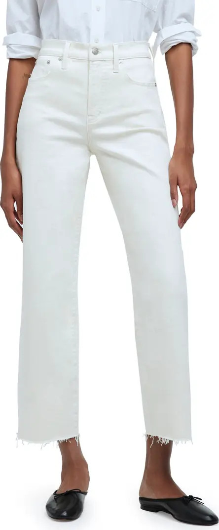 The Perfect Vintage Raw Hem High Waist Crop Wide Leg Jeans | Nordstrom