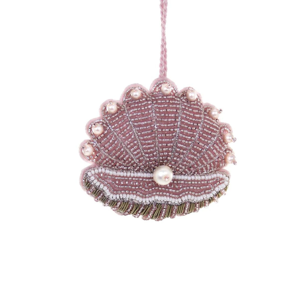 Beaded Clam Shell Ornament | Biscuit Home