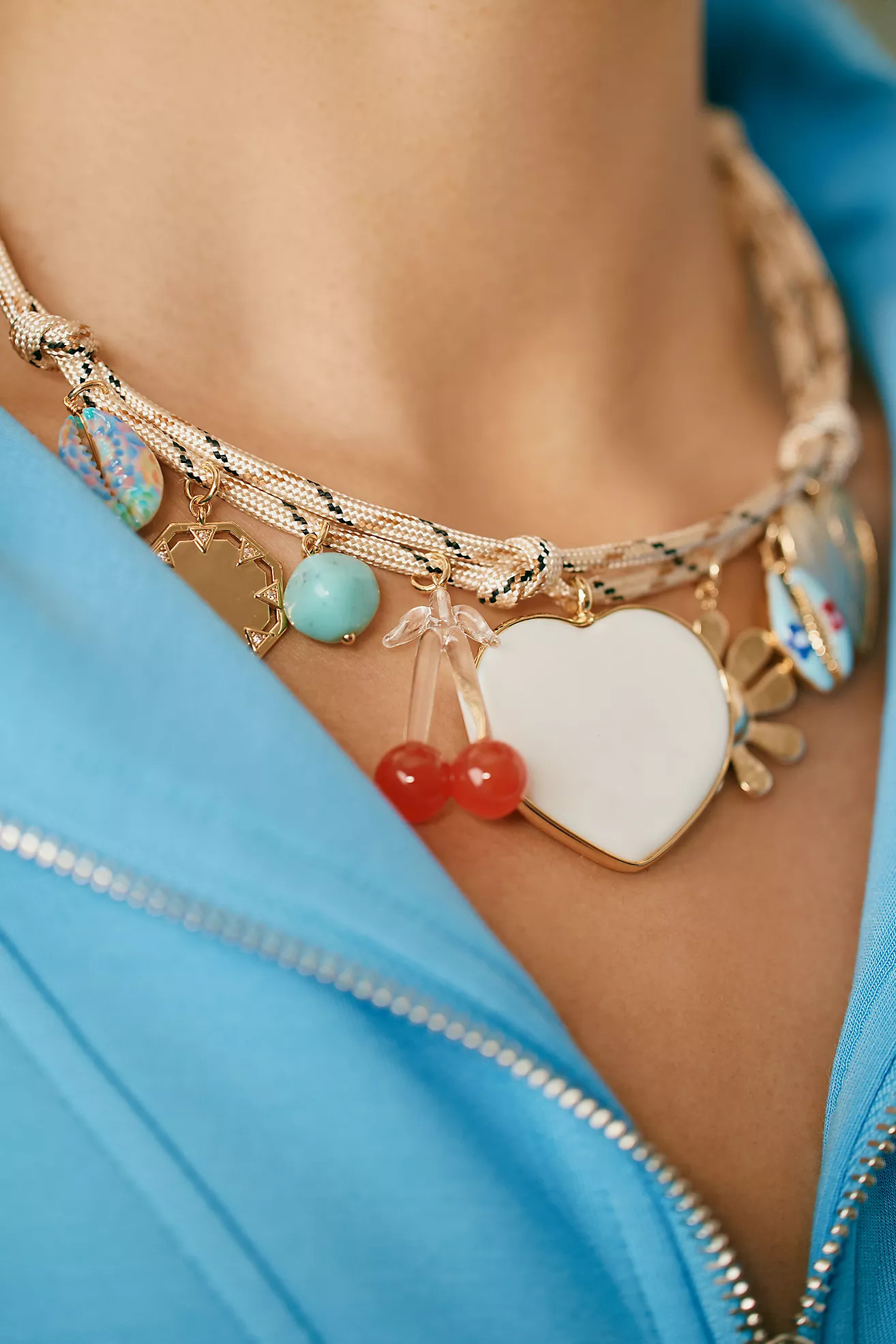 Multi-Color Cord Charm Necklace | Anthropologie (US)